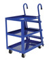 Vestil Steel Stock Picker 3 Shelf with Mold On Rubber Casters - 39-3/4 In. x 21-7/8 In. x 50-1/8 In. 1,000 lb - Blue