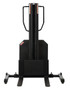 Vestil Steel Narrow Mast Stacker DC Powered - 98 In. Raised Height Adjustable Forks and Support Legs 1,500 lb - Yellow