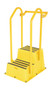 Vestil Polyethylene Nestable with Hand and Back Rails Casters - 2 Step 500 lb - Yellow