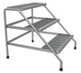 Vestil Aluminum 3 Step Knock Down Wide Stand - 500 lb - Silver