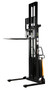 Vestil Steel Adjustable Stacker with Powered Lift - 150 In. Raised Height 2,000 lb Black / - Yellow