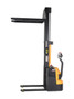 Vestil Steel Narrow Mast Stacker DC Powered - 90 In. Raised Height Fixed Fork 27 In. Fork Width 2,500 lb Black / - Yellow