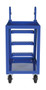 Vestil Steel Stock Picker 2 Shelf with Rubber On Steel Casters - 39-3/4 In. x 21-7/8 In. x 50-1/8 In. 1,000 lb - Blue
