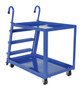 Vestil Steel Stock Picker 2 Shelf with Mold On Rubber Casters - 51-3/4 In. x 27-7/8 In. x 50-1/8 In. 1,000 lb - Blue