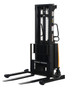 Vestil Steel Adjustable Stacker with Powered Lift - 118 In. Raised Height 2,000 lb Black / - Yellow