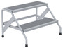 Vestil Aluminum 2 Step Wide Stand - 500 lb - Silver