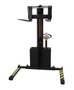 Vestil Steel Narrow Mast Stacker DC Powered - 62 In. Raised Height Adjustable Forks and Support Legs 1,500 lb Black / - Yellow