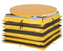 Vestil Steel Solid Manual Carousel Top Spring Scissor Table With Vinyl Field Installed Accordion Skirt - 4,500 lb - Yellow