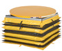 Vestil Steel Solid Manual Carousel Top Spring Scissor Table With Vinyl Factory Installed Accordion Skirt - 4,500 lb - Yellow