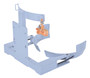 Vestil Steel Counter Balanced Power Lift Manual - 30 Gallon Poly Drum Gripper Attachment 600 lb - Gray