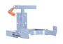 Vestil Steel Counter Balanced Power Lift Manual - 55 Gallon Poly Drum Gripper Attachment 600 lb - Gray