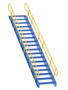 Vestil Steel 18 Step Modular Style Stairway Top Step - 132 In. 1,000 lb Blue / - Yellow