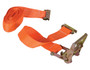 Vestil Polyester Ratcheting Cargo Strap with E-Clip - 16 Ft. Working Length 1,200 lb Working Load - Orange