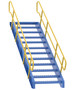 Vestil Steel 12 Step Modular Style Stairway Top Step - 84 In. 1,000 lb Blue / - Yellow