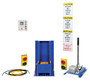 Vestil Steel Hydraulic Hand Pump with Polypropylene LED Light Package Trailer Lock System Blue / - Yellow