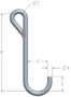 Machining & Welding 5/8 IN X 5 IN J-Hook Style C