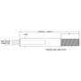 Machining & Welding 1-1/2 in Wire Rope THR Stud, 9 in of 3 in NC RH Thread (SKU WR-10504-S-C-R)