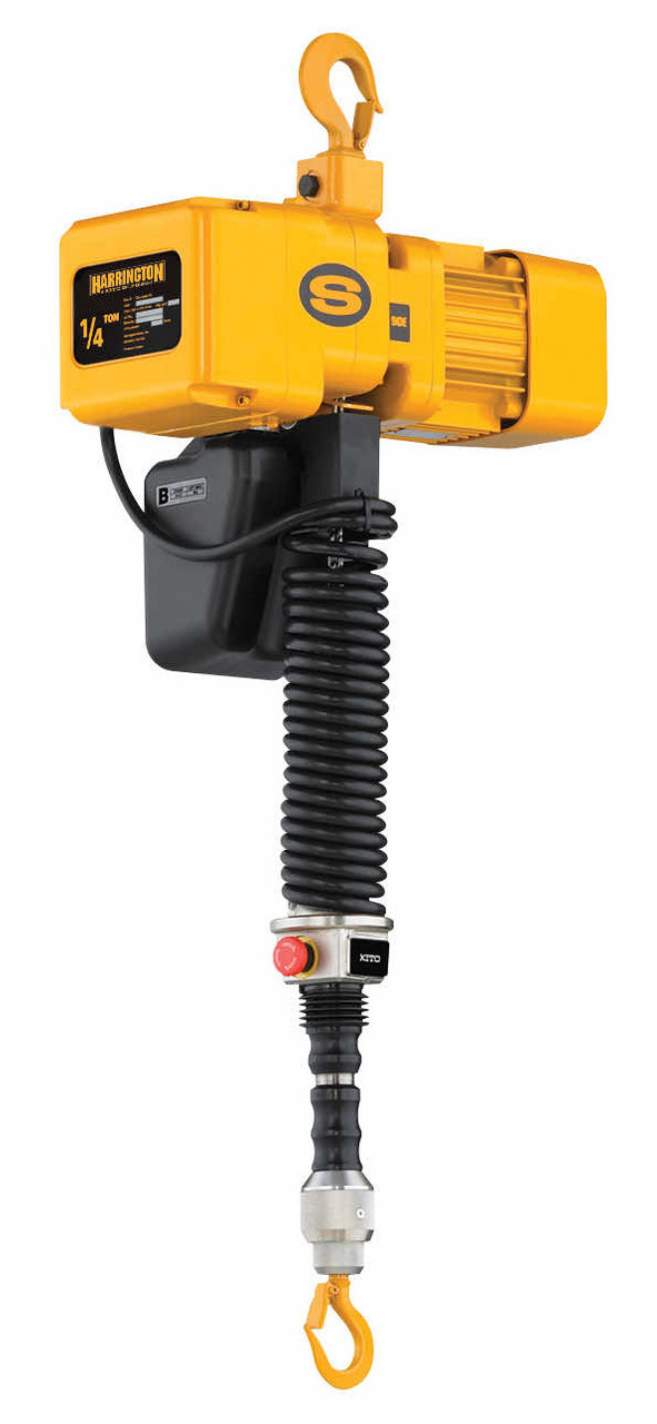 NER Cylinder Control Electric Chain Hoist 6' Lift-Capacity 1/4 Tons NER003SCC Electric Chain Trolley HARRINGTON