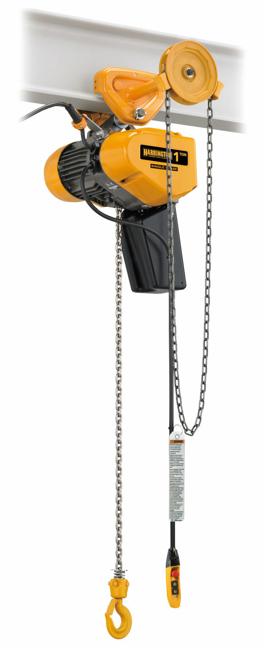 SEQG Electric Chain Hoist with Geared Trolley 15' Lift-Capacity 1/2 Ton EQG005SD Electric Chain Hoist with Geared Trolley HARRINGTON