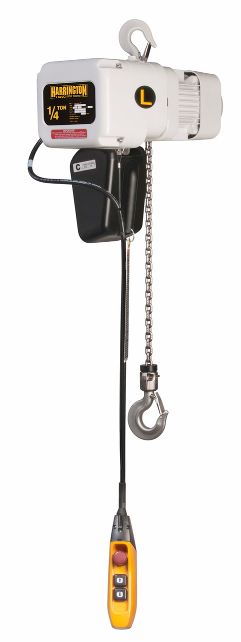NER-FG Food Grade Electric Chain Hoist 15' Lift-Capacity 1/2 Tons NER005L-FG Electric Chain Trolley HARRINGTON