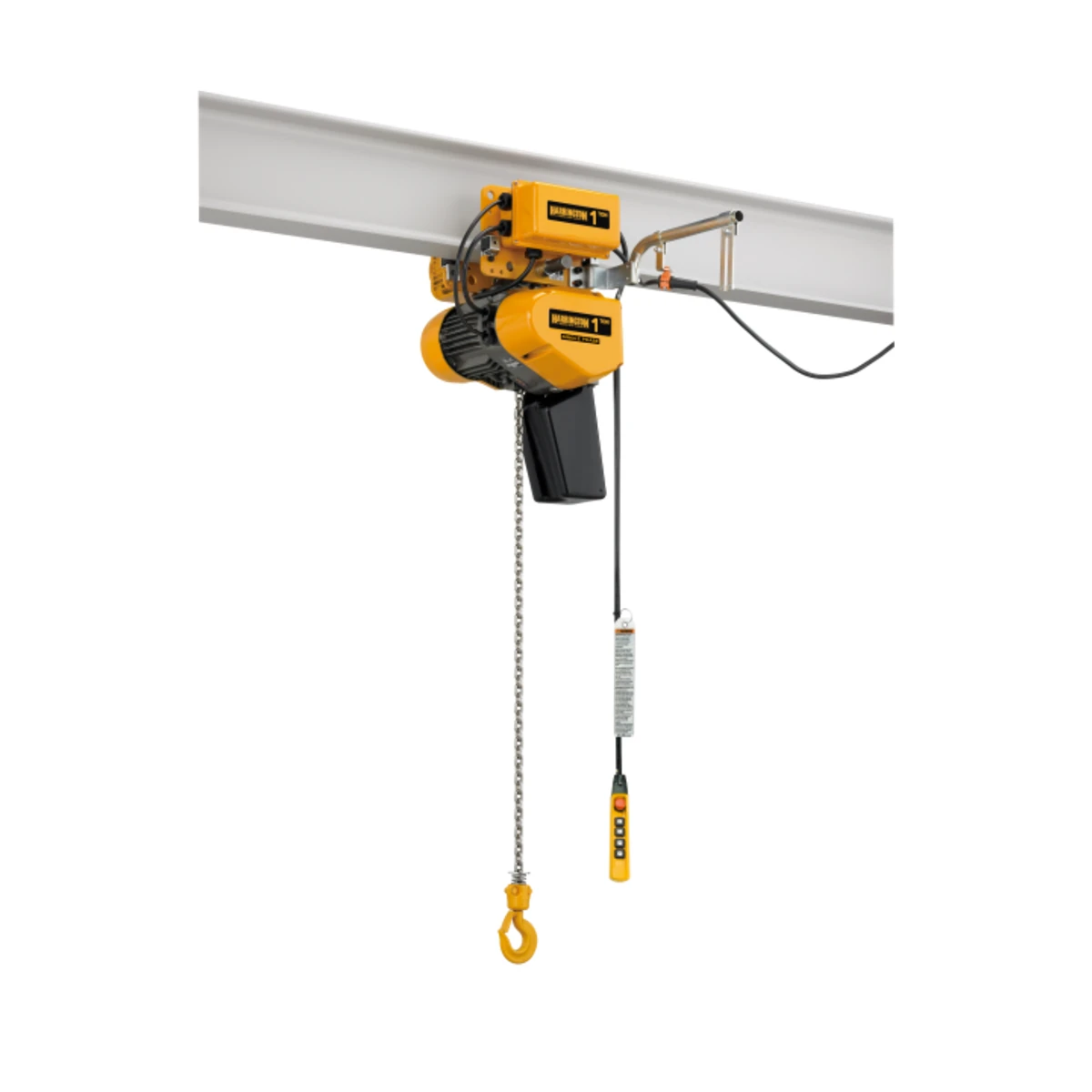 Harrington SEQM Series Single-Phase Hoist with Motorized Trolley - 1/4 Ton - 20 ft Lift