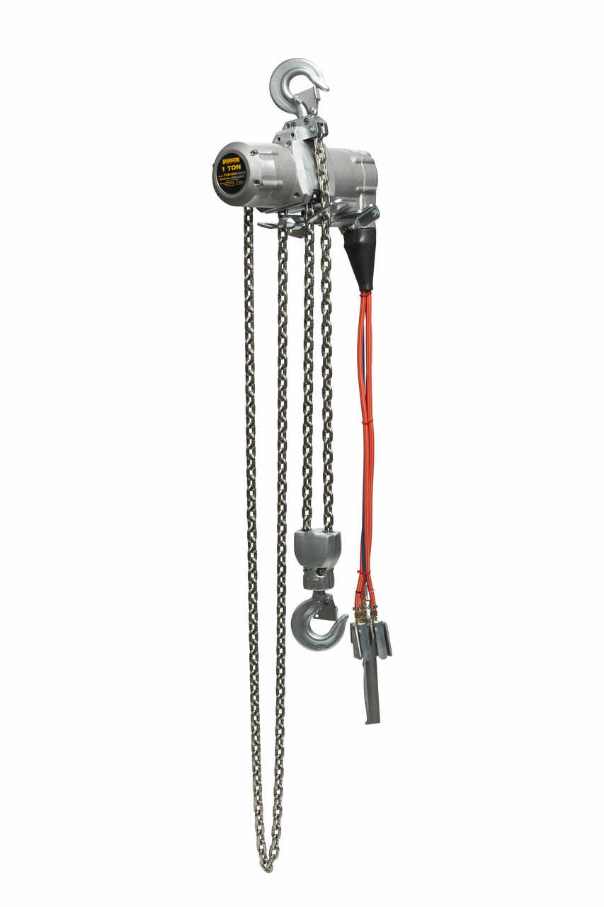 TCSM Air Hoist with Air Trolley 10' Lift-Capacity 1 Ton TCSM500C/P Air Hoist with Air Trolley HARRINGTON