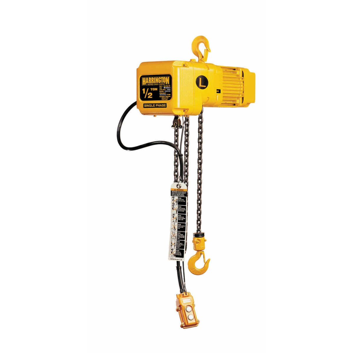 1 Ton SNER Electric Chain Hoist 20' Lift-Capacity SNER010S Electric Chain Hoist HARRINGTON