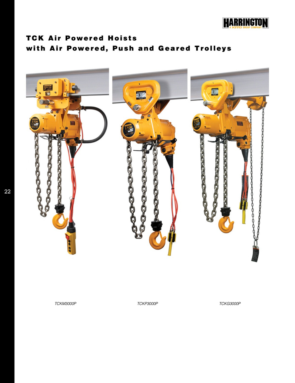 TCK Air Hoist 10' Lift-Capacity 6 TonTCK6000-P2 Air Hoist HARRINGTON TCK Air Hoist 10' Lift-Capacity 6 TonTCK6000-P2 Air Hoist HARRINGTON
