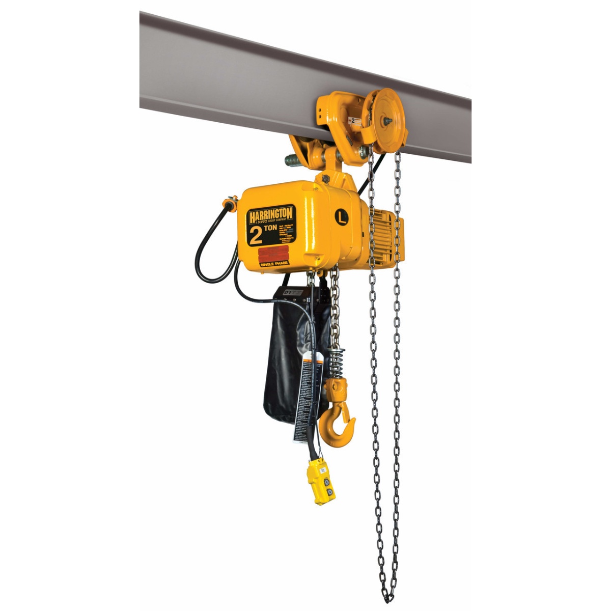 SNERG Electric Chain Hoist with Geared Trolley 15' Lift-Capacity 1 Tons SNERG010S Electric Chain Hoist with Geared Trolley HARRINGTON