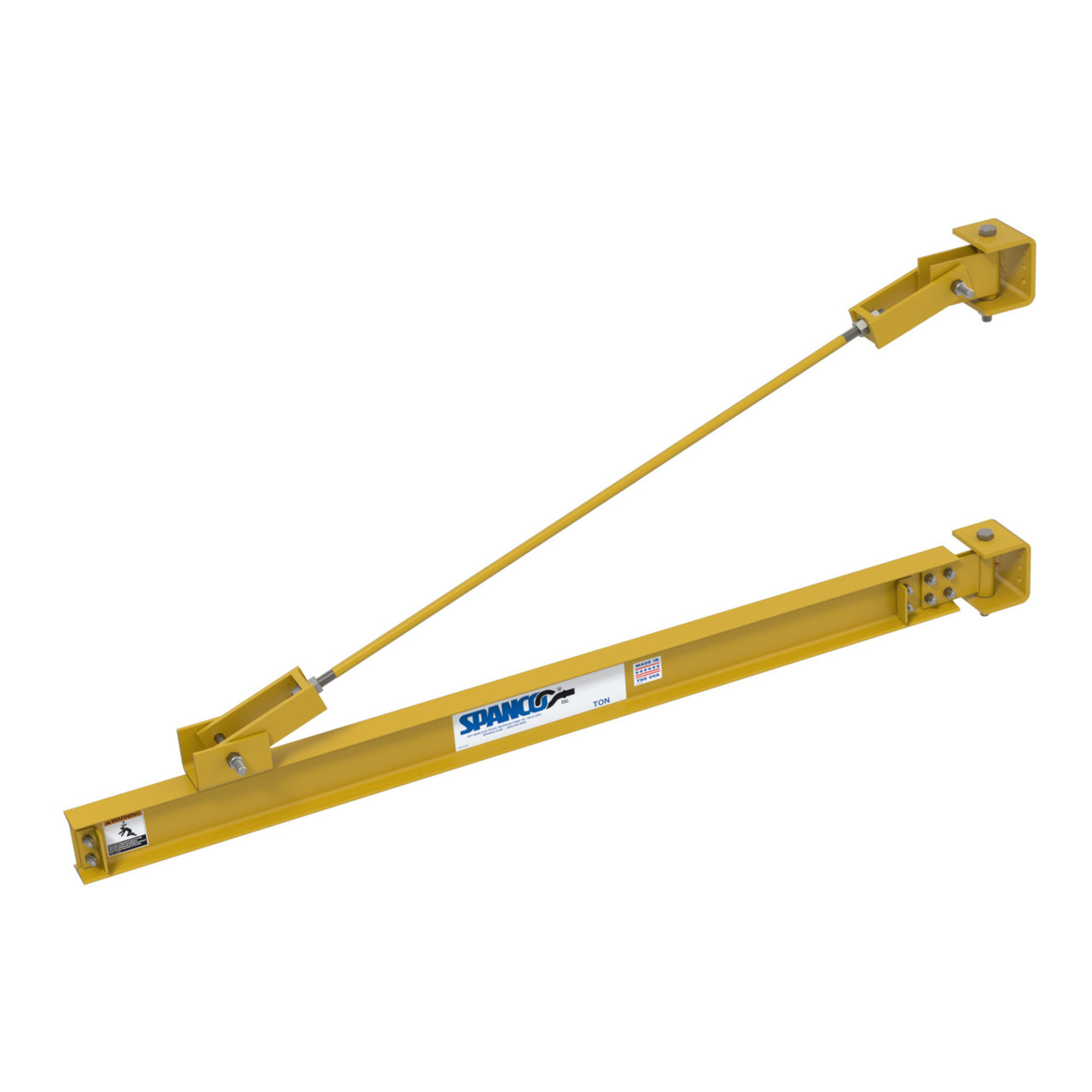 JIB, WALL TIE ROD SUPPORTED 1TON (INDOOR), Capacity: 4000 lbs , Span: 18' - 0'' , Clear Span: 16' -8', 301-200-18 Spanco JIB, WALL TIE ROD SUPPORTED 1TON (INDOOR), Capacity: 4000 lbs , Span: 18' - 0'' , Clear Span: 16' -8', 301-200-18 Spanco