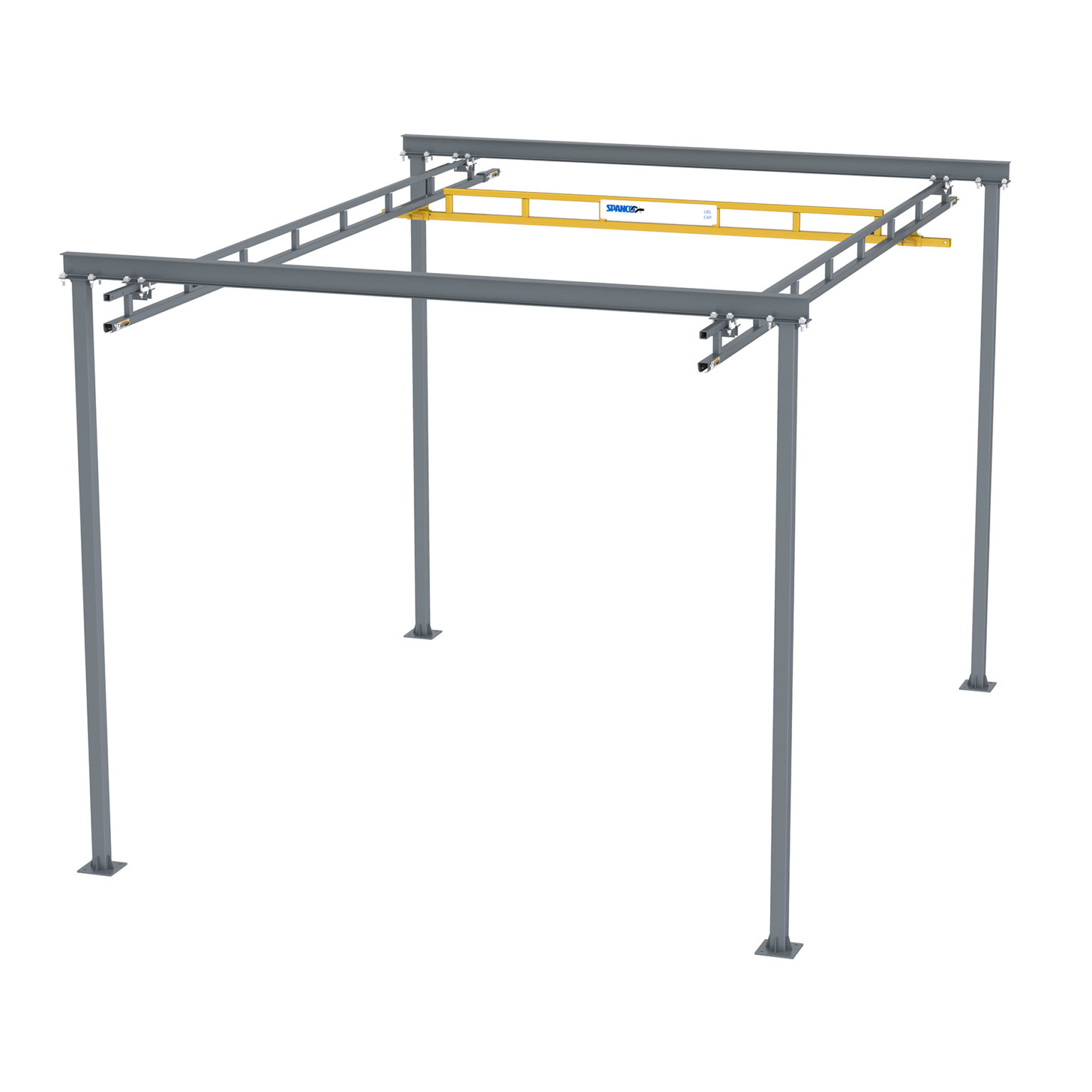 Spanco 20 ft Bridge Crane - 0.25 Ton - 18 ft Span - 23 ft Run