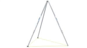 Tripod-Aluminum Adjustable Flat Feet, Capacity: 2000 lbs, Height (eyebolt to floor): 6' - 10'' to 11' - 2'', Overall Length: 8' - 0'' to 13' - 0'', Dimension Between Legs: 7' - 7'' to 11' - 9'',  ATA-02-1107S SPANCO