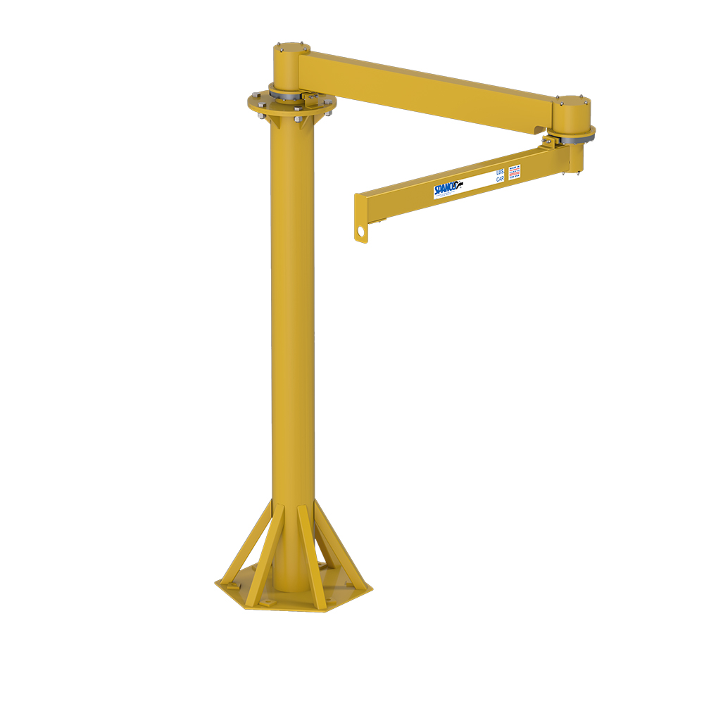 Spanco 402 Series Freestanding Articulating Jib Crane - 0.125 Ton - 14 ft Hook Height