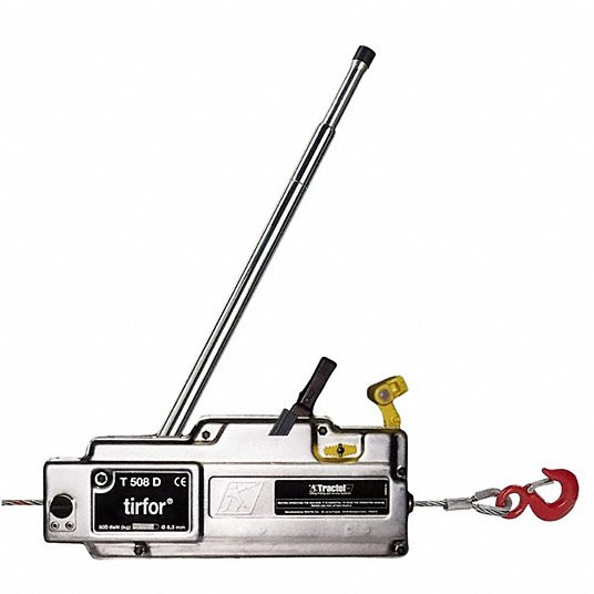 TRACTEL Manual Cable Hoist: Hook Mounted - No Trolley, 2,000 lb Lifting Capacity TRACTEL Manual Cable Hoist: Hook Mounted - No Trolley, 2,000 lb Lifting Capacity