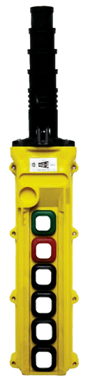Duct-O-Wire L-Series 6-Button Dual Speed, 2-Motion, Slim Profile Pendant Station with Maintained On/Off Duct-O-Wire L-Series 6-Button Dual Speed, 2-Motion, Slim Profile Pendant Station with Maintained On/Off