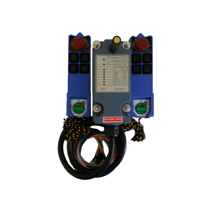 Three Motion Single Speed with Key On / Off,Emergency Stop, 2 Transmitters and 1 ReceiverRadio Remote Control Complete Systems
