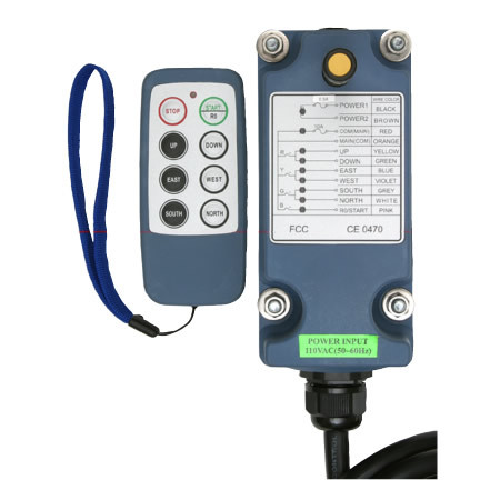 Pocket Size Two Motion Three Motion Single Speed Start / Stop with 2 Transmitters and 1 ReceiverRadio Remote Control Complete Systems