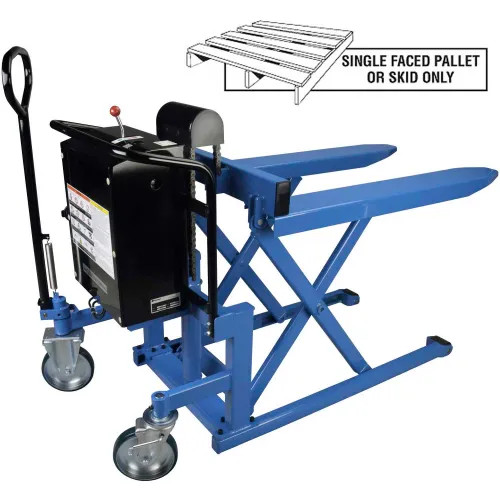 Bishamon SkidLift Battery Powered Skid Truck, 1100 lb. Capacity, 20-1/2"W x 42-1/2"L Forks Bishamon SkidLift Battery Powered Skid Truck, 1100 lb. Capacity, 20-1/2"W x 42-1/2"L Forks