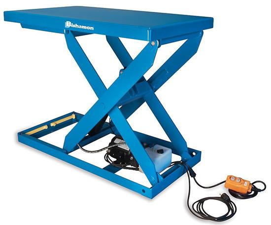BISHAMON INDUSTRIES L2K-TT4448 Scissor Lift Table, 115V, 2000 lbs. Capacity BISHAMON INDUSTRIES L2K-TT4448 Scissor Lift Table, 115V, 2000 lbs. Capacity