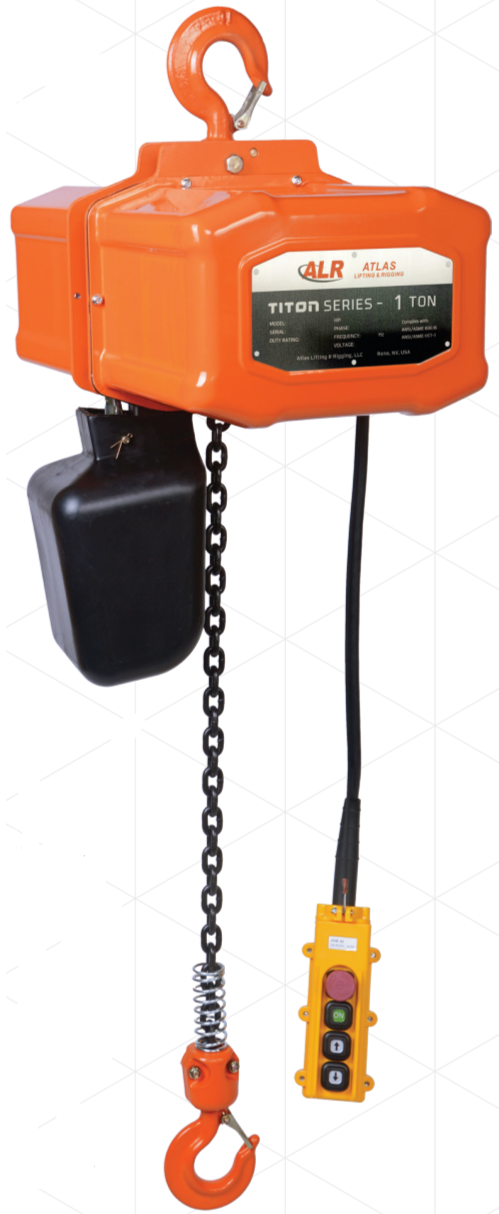 ALR Titon Electric Chain Hoist - 1 Ton, Single Phase, 15Ft. Lift ALR Titon Electric Chain Hoist - 1 Ton, Single Phase, 15Ft. Lift