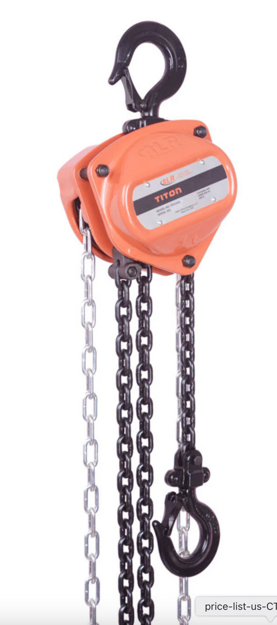 Atlas Lifting and Rigging Titan Chain Hoist .5 Ton 1100 lbs 30' Chain Atlas Lifting and Rigging Titan Chain Hoist .5 Ton 1100 lbs 30' Chain