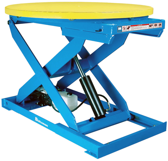 Bishamon OPTIMUS Lift2K Lift Table 43" Dia. Turntable 2000 Lb. Cap. Foot Control L2K-TT Bishamon OPTIMUS Lift2K Lift Table 43" Dia. Turntable 2000 Lb. Cap. Foot Control L2K-TT