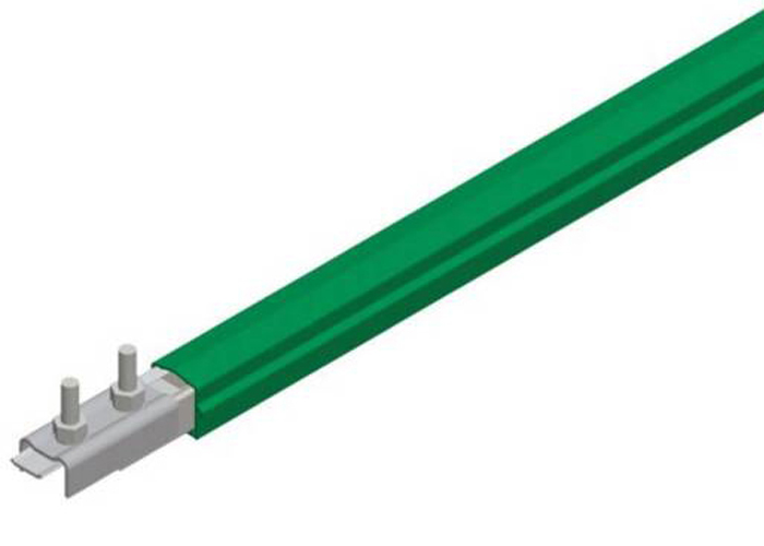 Safe-Lec 2 Conductor Bar 125A Galv Steel, Green PVC Cover. w/ Splice Joint, 4.5M Conductix XA-310202-J
