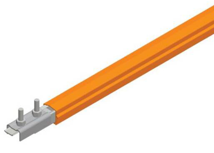 Safe-Lec 2 Conductor Bar 125A Galv Steel, Orange PVC Cover, w/ Splice Joint, 4.5M Conductix XA-310201-J