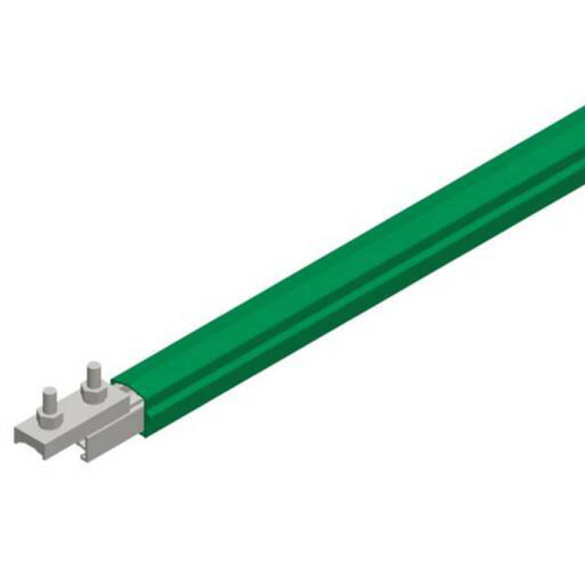 Conductix Safe-Lec 2 Conductor Bar 200 A AL/SS, Green PVC Cover, w/ Splice Joint, 4.5M