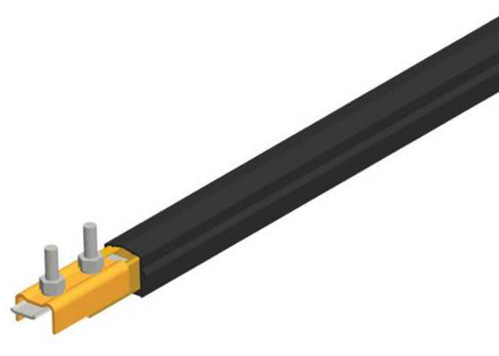 Conductix Safe-Lec 2 Conductor Bar 160 A Copper, Black UV Resistant PVC Cover, w/ Splice Joint, 4.5M