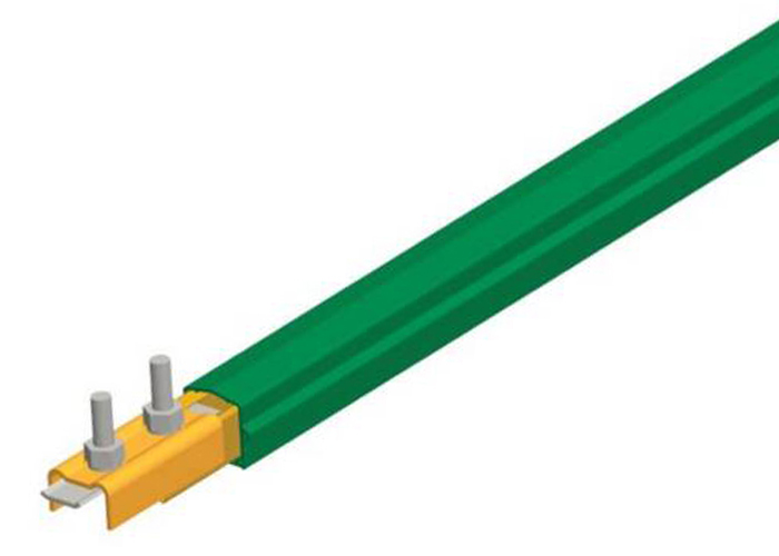 Safe-Lec 2 Conductor Bar 160A Copper, Green PVC Cover, w/ Splice Joint, 4.5 M Conductix XA-310302-J
