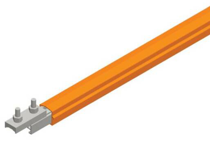 Conductix Safe-Lec 2 Conductor Bar 200 A AL/SS, Orange PVC Cover, w/ Splice Joint, 4.5M