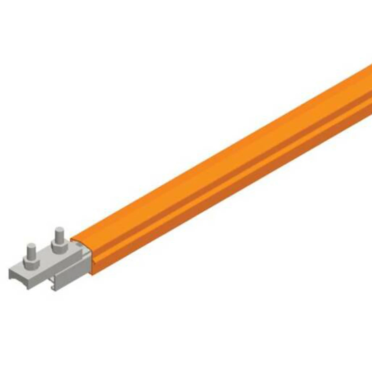 Conductix Safe-Lec 2 Conductor Bar 200 A AL/SS, Orange PVC Cover, w/ Splice Joint, 4.5M