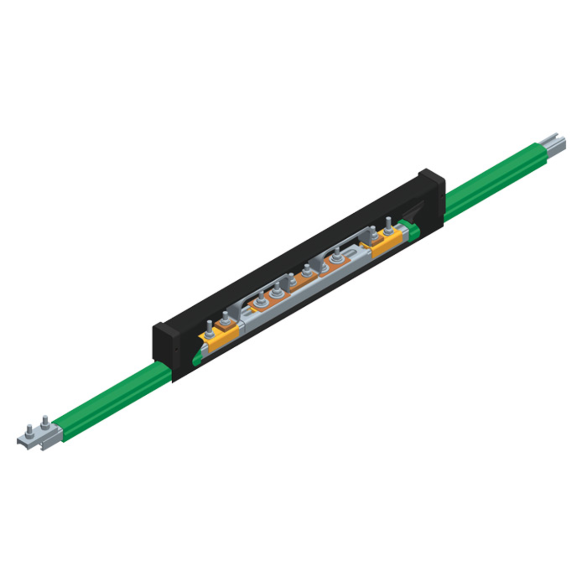 Conductix Safe-Lec 2 Expansion Section, 200 A AL/SS, Green PVC Cover, w/ Splice Joint, 4.5M